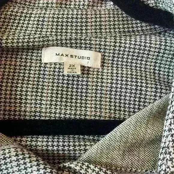 Max Studio 2X Shirt Jacket Plaid buttons pockets - Picture 11 of 12